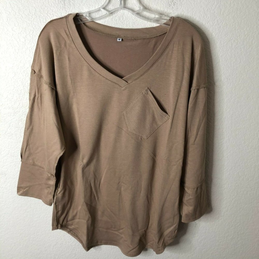 Cordat Women's Casual V Neck Batwing Sleeve